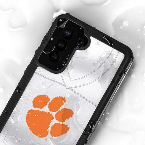 Clemson University White Jersey Galaxy S24 Plus Waterproof Case